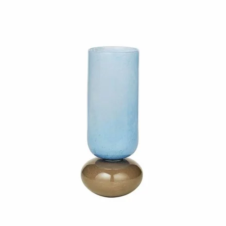 Broste Copenhagen Dorit Vaas Glas Lichtblauw/taupe - Ø11,5xh28cm 4 Broste Copenhagen Dorit Vaas Glas Lichtblauw/taupe - Ø11,5xh28cm - Afbeelding 2