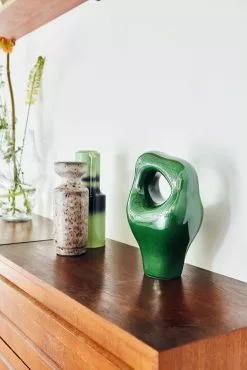 HKliving HK Objects: Keramieken Sculpture - Glossy Groen -Goedkope Behang Winkel hkliving hk objects keramieken sculpture glossy gr 3