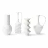 HKliving Matte Witte Porseleinen Vazen - Set Van 4 Stuks -Goedkope Behang Winkel hkliving matte witte porseleinen vazen set van 4 s