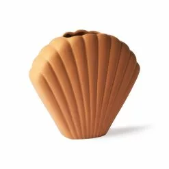 HKliving Shell Keramieken Vaas Terra - Large -Goedkope Behang Winkel hkliving shell keramieken vaas terra large 1