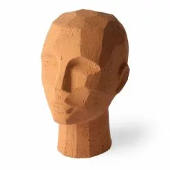 HKliving Terracotta Abstract Head Sculptuur -Goedkope Behang Winkel hkliving terracotta abstract head sculptuur 1