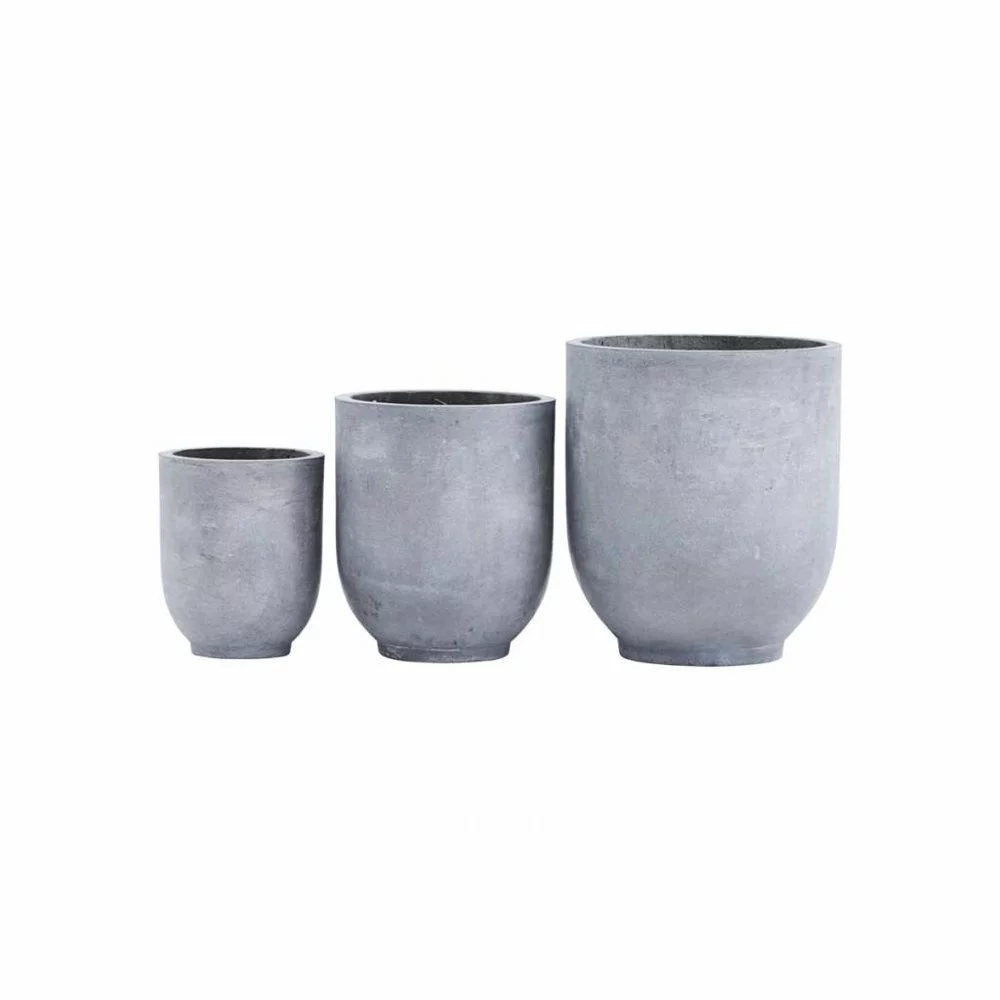 House Doctor Gard Bloempot Set Beton Look 3 House Doctor Gard Bloempot Set Beton Look