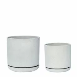 Hubsch Bloempot Grijs - Set Van 2 Stuks