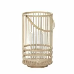 Hubsch Lantaarn Bamboe Naturel - Set Van 2 Stuks -Goedkope Behang Winkel hubsch lantaarn bamboe naturel set van 2 stuks 3