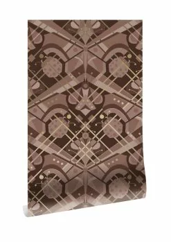 KEK Amsterdam Art Deco Goud Behang Animaux Butterfly - Taupe