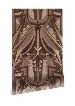 KEK Amsterdam Art Deco Goud Behang Animaux Grasshopper - Taupe