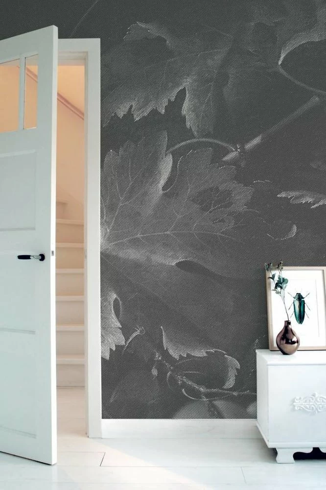 KEK Amsterdam Black & White Flowers Behang 4 KEK Amsterdam Black & White Flowers Behang - Afbeelding 2