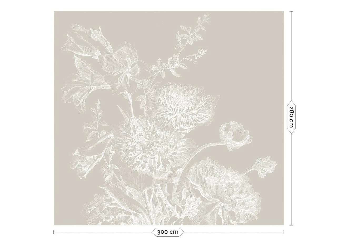 KEK Amsterdam Engraved Bloemen Behang Grijs WP-755 300x280cm 4 KEK Amsterdam Engraved Bloemen Behang Grijs WP-755 300x280cm - Afbeelding 2