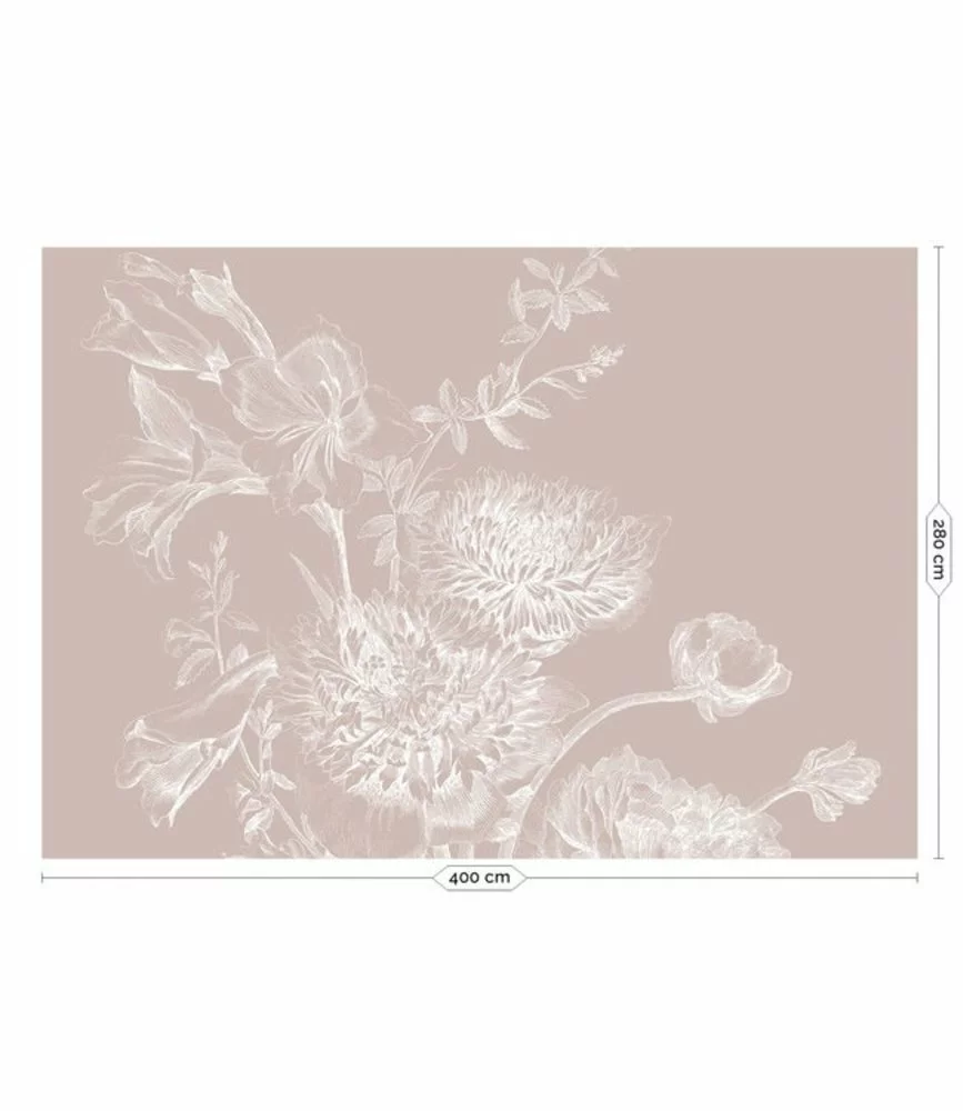KEK Amsterdam Engraved Bloemen Behang Nude WP-759 400x280cm 4 KEK Amsterdam Engraved Bloemen Behang Nude WP-759 400x280cm - Afbeelding 2