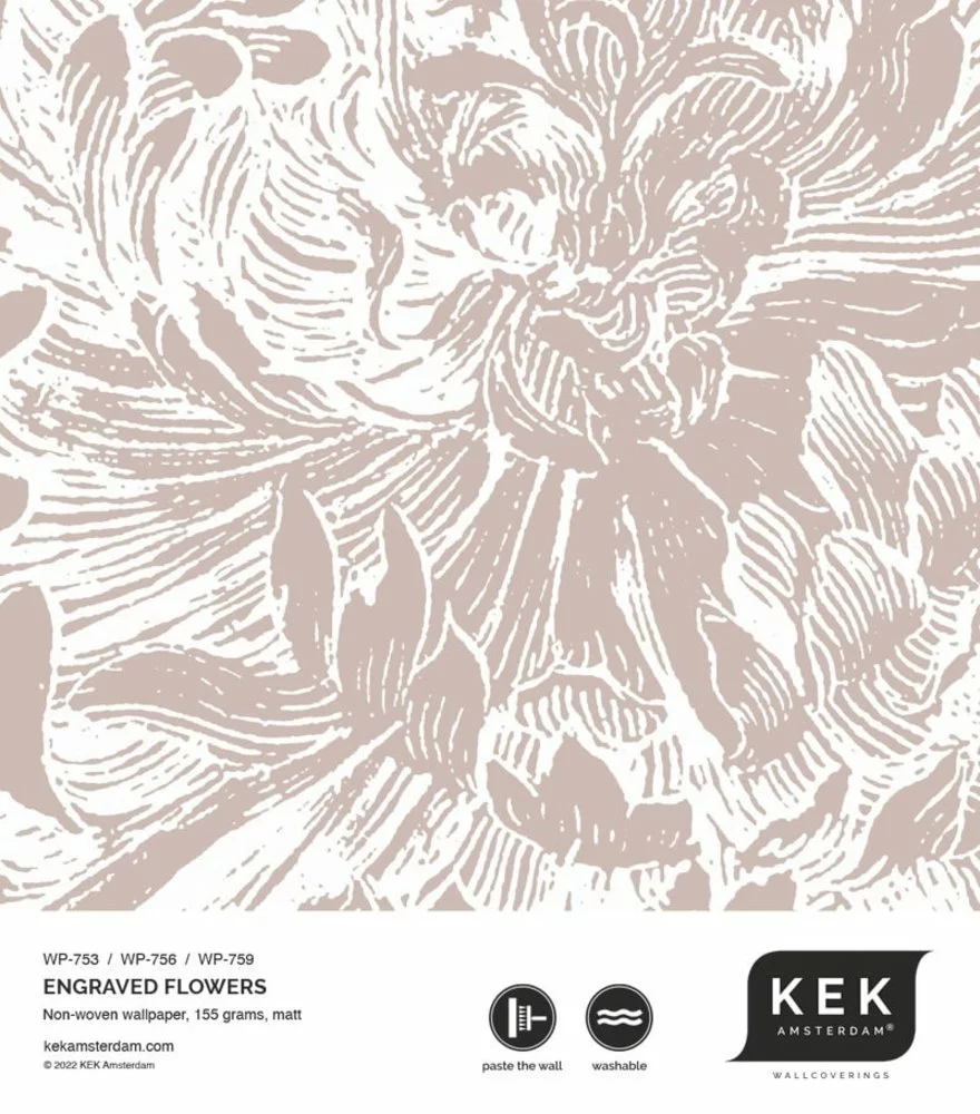 KEK Amsterdam Engraved Bloemen Behang Nude WP-759 400x280cm 5 KEK Amsterdam Engraved Bloemen Behang Nude WP-759 400x280cm - Afbeelding 3