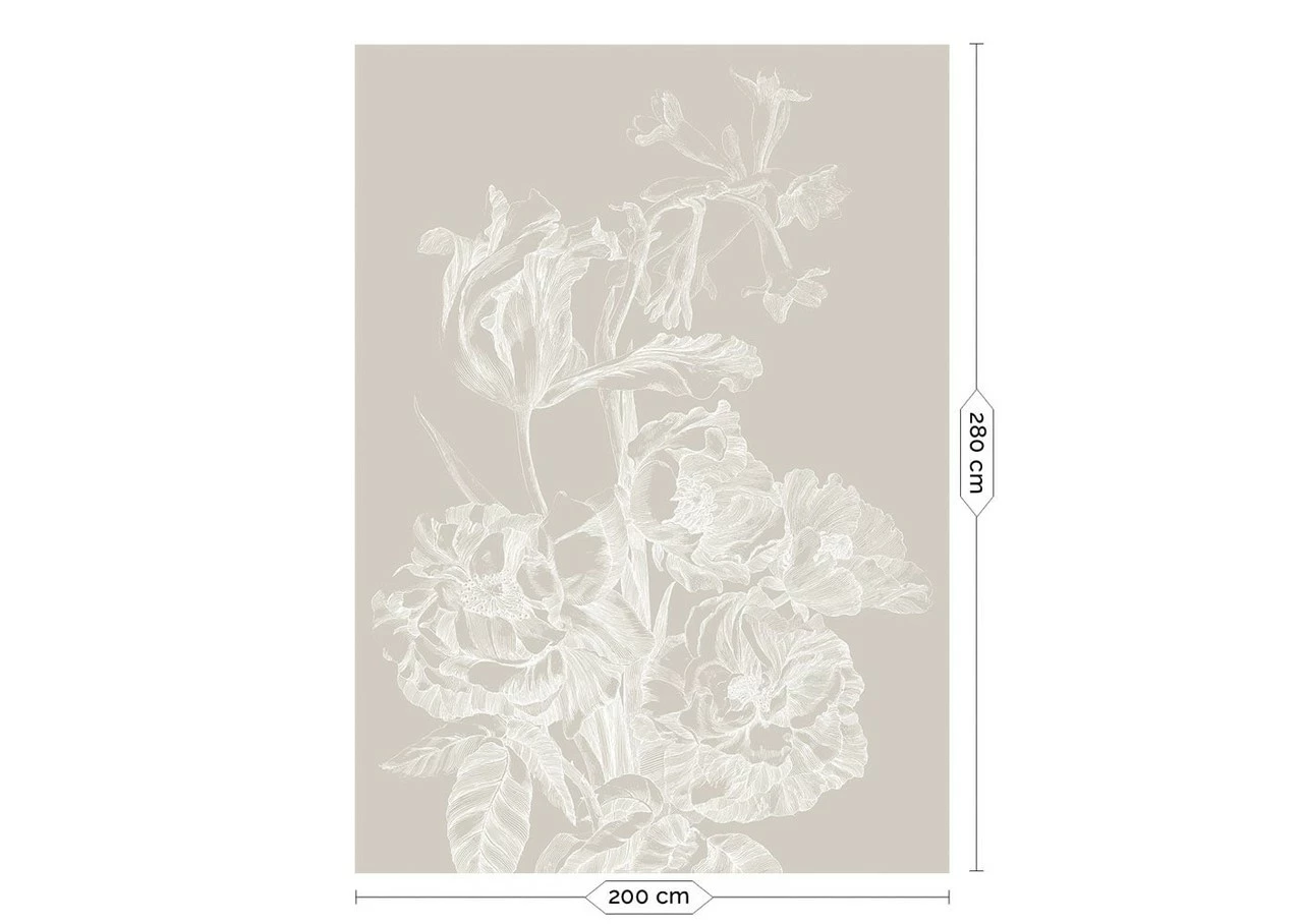 KEK Amsterdam Engraved Bloemen Behang WP-743 Grijs 200x280cm 4 KEK Amsterdam Engraved Bloemen Behang WP-743 Grijs 200x280cm - Afbeelding 2