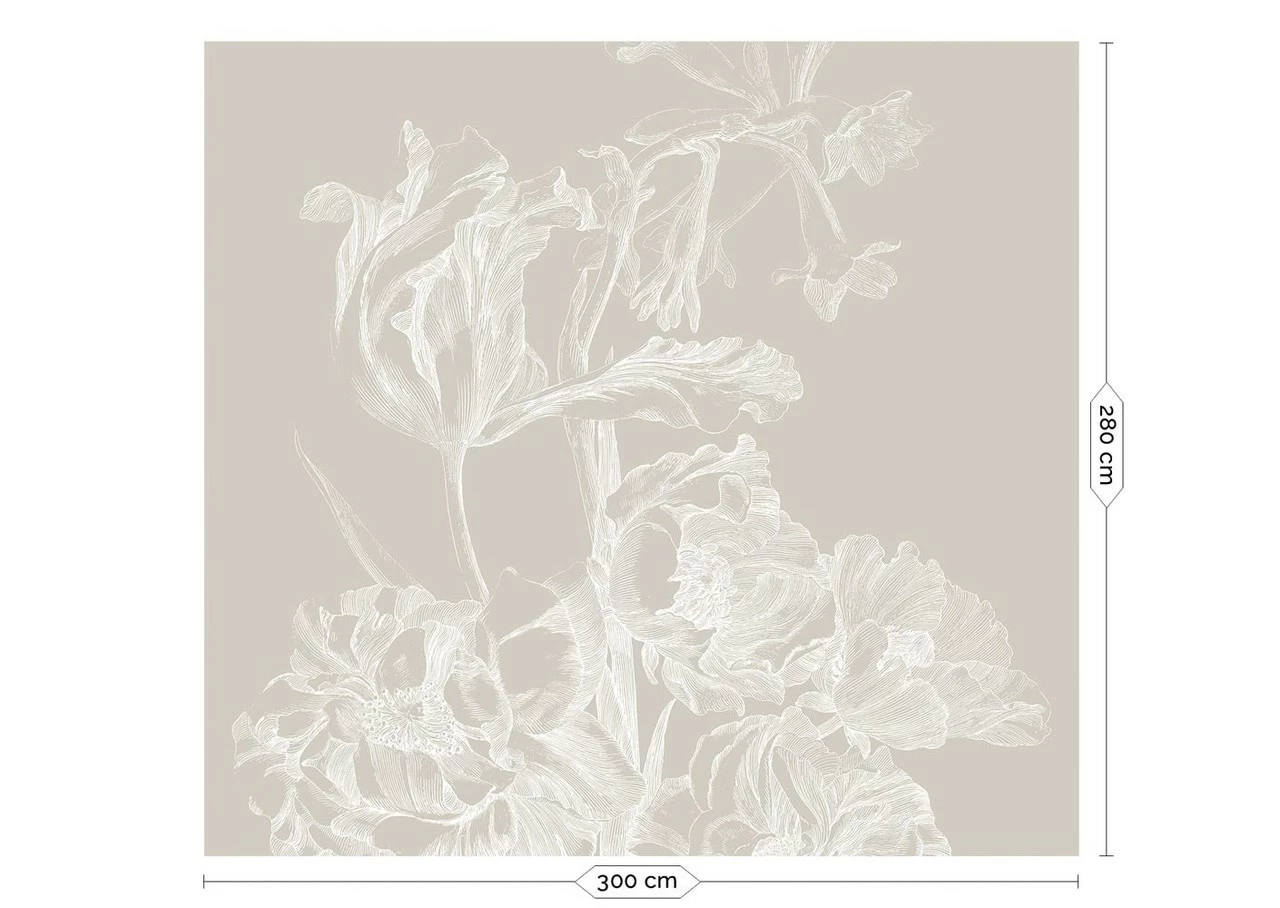 KEK Amsterdam Engraved Bloemen Behang WP-746 Grijs 300x280cm 5 KEK Amsterdam Engraved Bloemen Behang WP-746 Grijs 300x280cm - Afbeelding 3