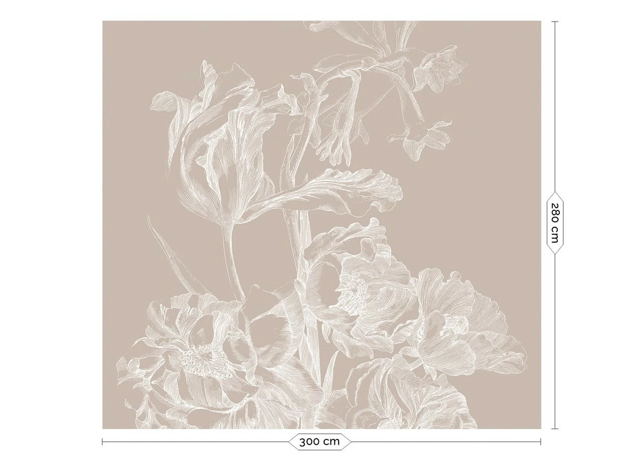 KEK Amsterdam Engraved Bloemen Behang Zand WP-748 300x280cm 4 KEK Amsterdam Engraved Bloemen Behang Zand WP-748 300x280cm - Afbeelding 2