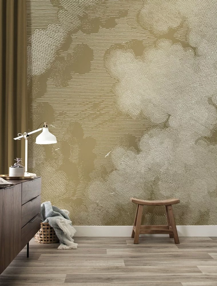 KEK Amsterdam Engraved Clouds Goud Behang MW-011- 300x280cm 4 KEK Amsterdam Engraved Clouds Goud Behang MW-011- 300x280cm - Afbeelding 2
