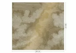 KEK Amsterdam Engraved Clouds Goud Behang MW-011- 300x280cm