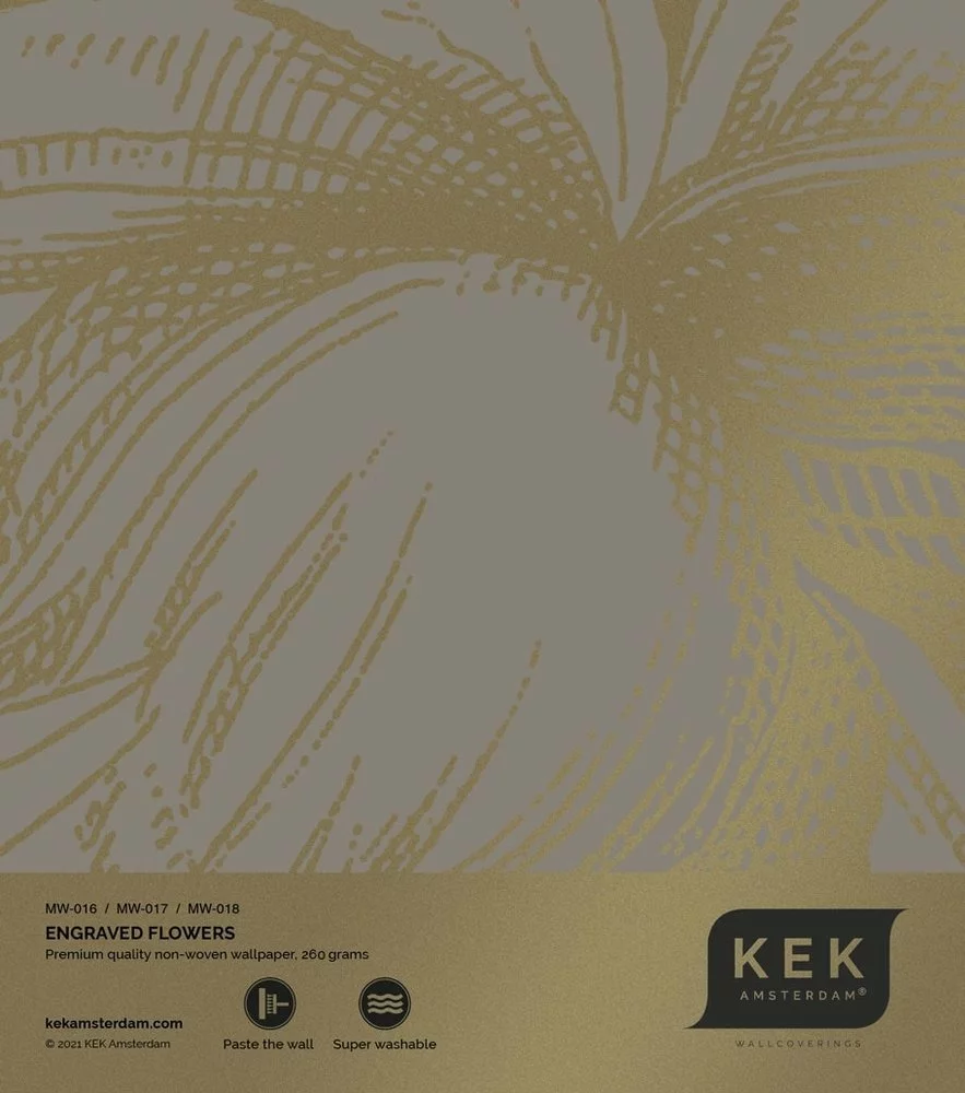 KEK Amsterdam Engraved Flowers Goud Behang MW-018 - 400x280cm 5 KEK Amsterdam Engraved Flowers Goud Behang MW-018 - 400x280cm - Afbeelding 3