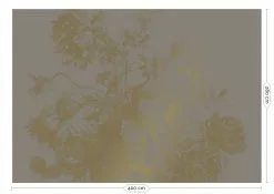 KEK Amsterdam Engraved Flowers Goud Behang MW-018 - 400x280cm