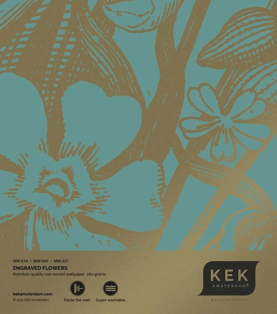 KEK Amsterdam Engraved Flowers Goud Behang MW-021 - 400x280cm 5 KEK Amsterdam Engraved Flowers Goud Behang MW-021 - 400x280cm - Afbeelding 3