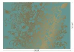 KEK Amsterdam Engraved Flowers Goud Behang MW-021 - 400x280cm