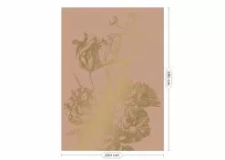 KEK Amsterdam Engraved Flowers Goud Behang MW-022 - 200x280cm