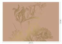 KEK Amsterdam Engraved Flowers Goud Behang MW-024 - 400x280cm
