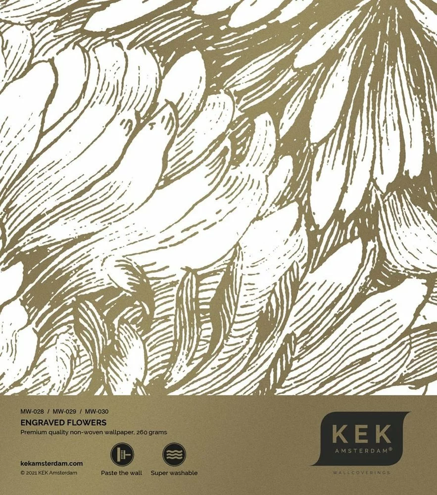 KEK Amsterdam Engraved Flowers Goud Behang MW-028 - 200x280cm 5 KEK Amsterdam Engraved Flowers Goud Behang MW-028 - 200x280cm - Afbeelding 3