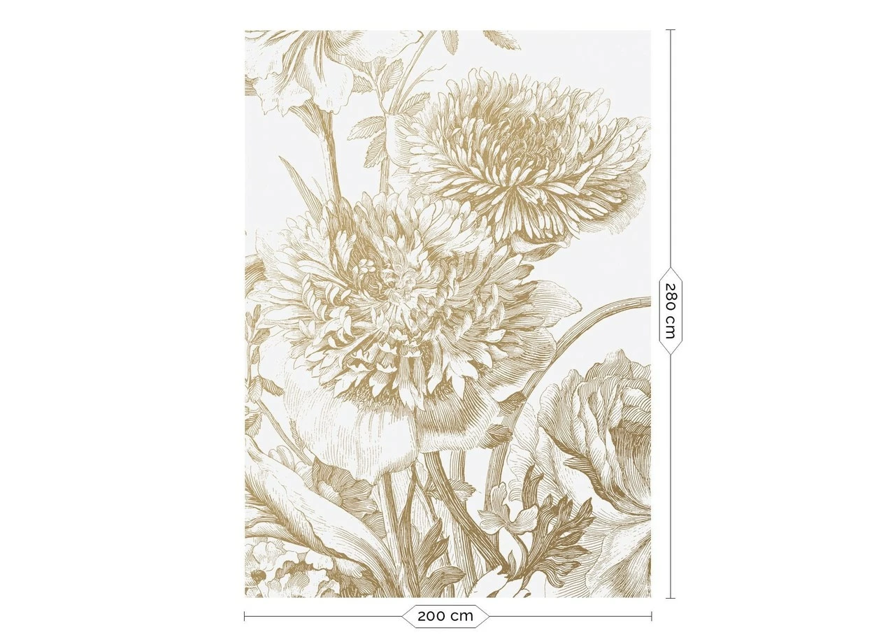 KEK Amsterdam Engraved Flowers Goud Behang MW-028 - 200x280cm 3 KEK Amsterdam Engraved Flowers Goud Behang MW-028 - 200x280cm