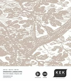 KEK Amsterdam Engraved Landschappen Behang Zand WP-772 200x280cm -Goedkope Behang Winkel kek amsterdam engraved landschappen behang zand wp 12