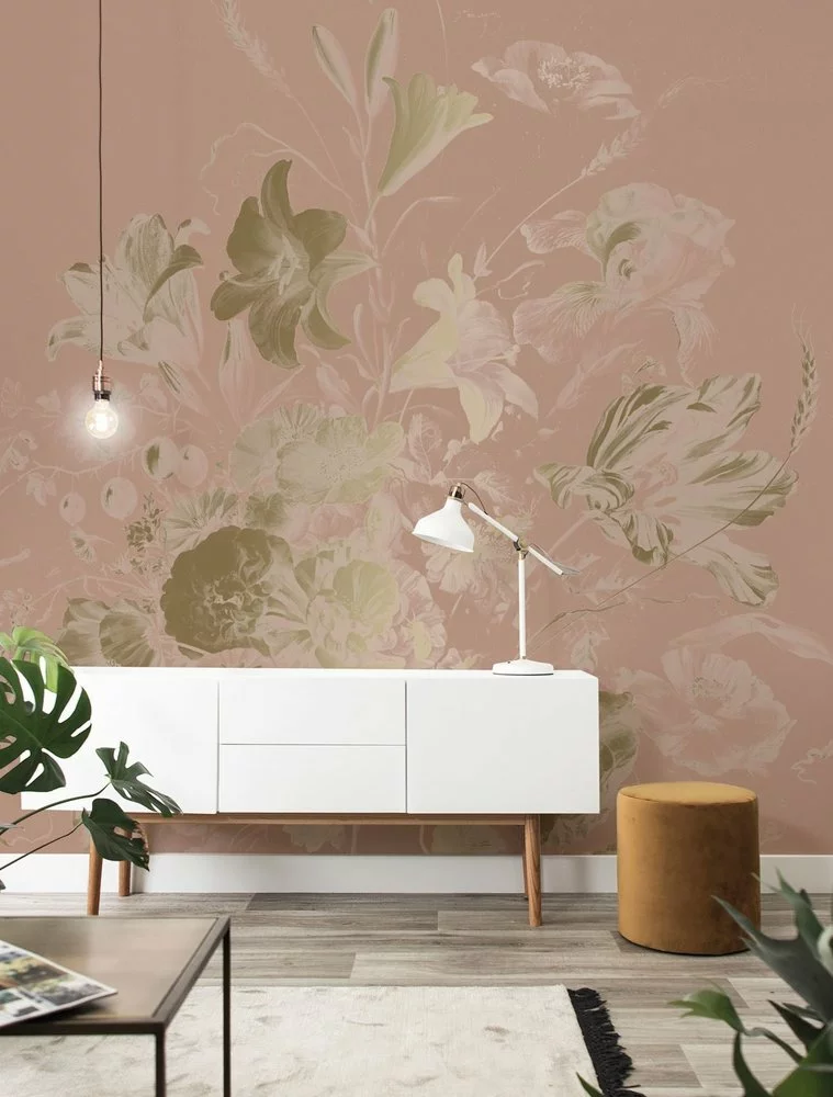 KEK Amsterdam Golden Age Flowers Goud Behang MW-046 - 200x280cm 4 KEK Amsterdam Golden Age Flowers Goud Behang MW-046 - 200x280cm - Afbeelding 2