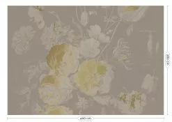 KEK Amsterdam Golden Age Flowers Goud Behang MW-045 - 400x280cm