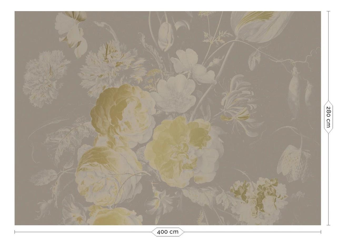 KEK Amsterdam Golden Age Flowers Goud Behang MW-045 - 400x280cm 3 KEK Amsterdam Golden Age Flowers Goud Behang MW-045 - 400x280cm