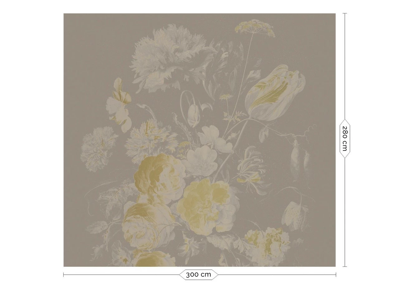 KEK Amsterdam Golden Age Flowers Goud Behang MW-044 - 300x280cm 3 KEK Amsterdam Golden Age Flowers Goud Behang MW-044 - 300x280cm