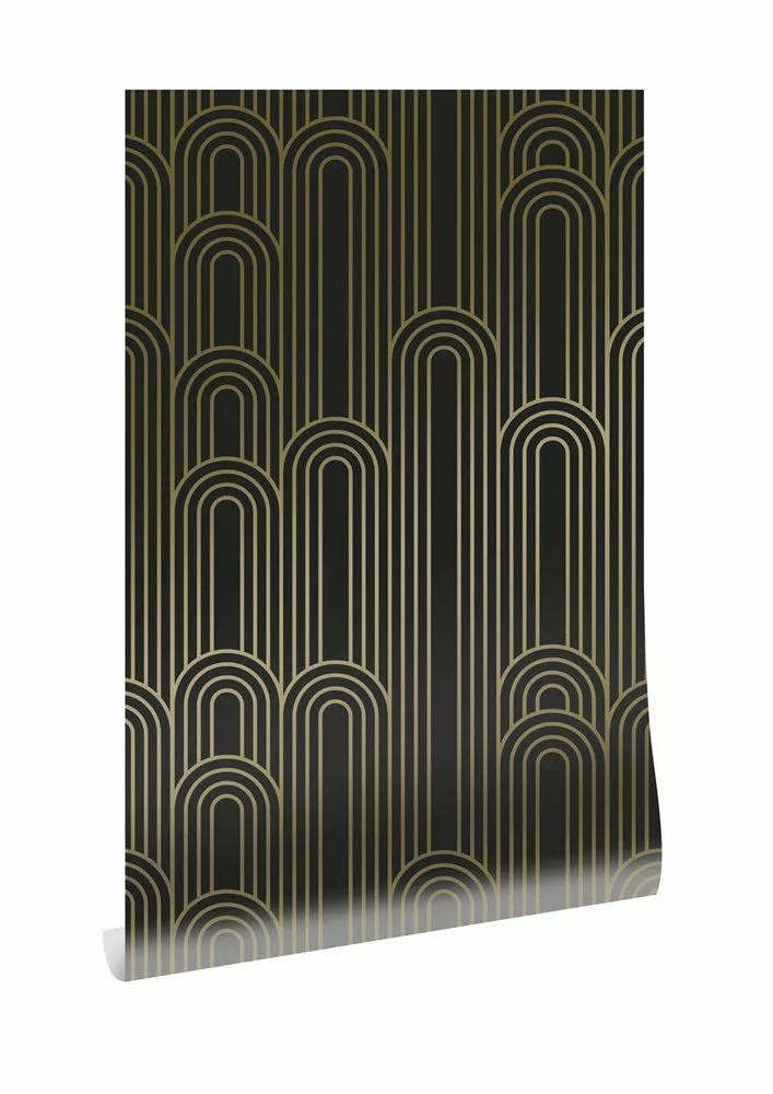 KEK Amsterdam Golden Lines Behang 100x280cm Zwart / Goud MW-091 3 KEK Amsterdam Golden Lines Behang 100x280cm Zwart / Goud MW-091