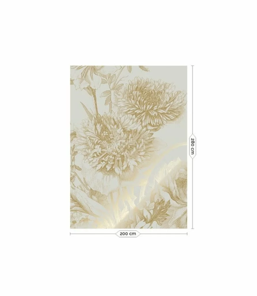 KEK Amsterdam Goud Engraved Bloemen Behang Zand MW-143 200x280cm 5 KEK Amsterdam Goud Engraved Bloemen Behang Zand MW-143 200x280cm - Afbeelding 3