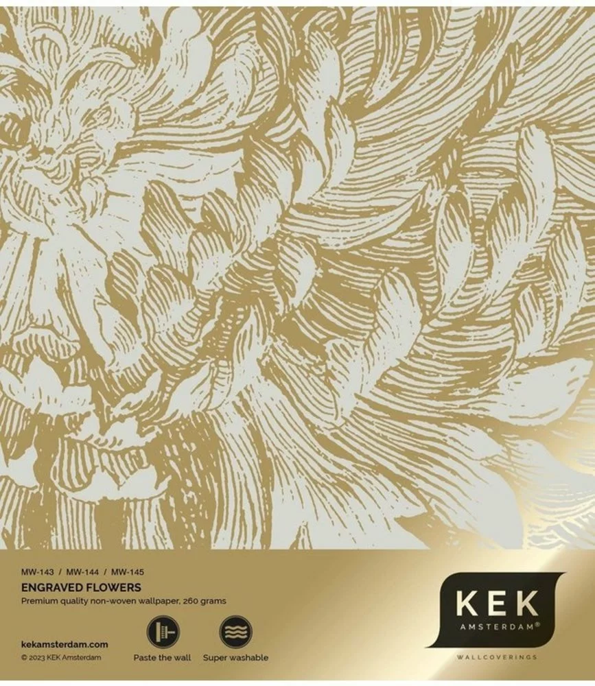 KEK Amsterdam Goud Engraved Bloemen Behang Zand MW-143 200x280cm 6 KEK Amsterdam Goud Engraved Bloemen Behang Zand MW-143 200x280cm - Afbeelding 4