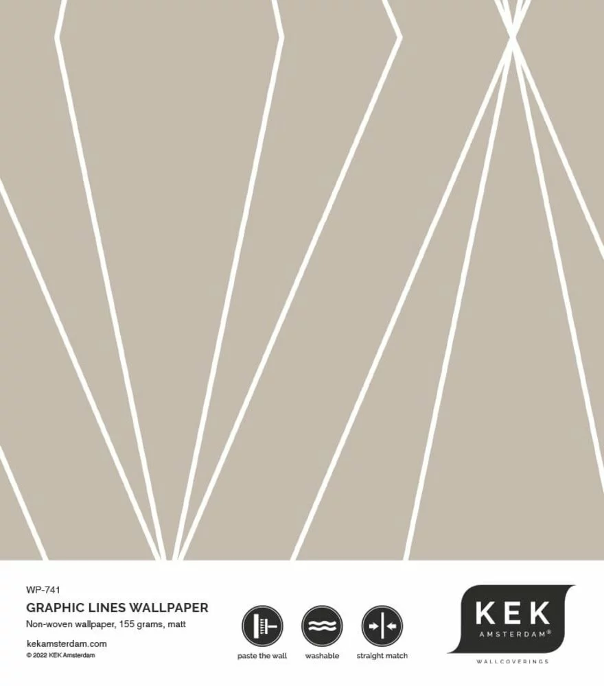 KEK Amsterdam Grafische Lijnen Behang 100x280cm Zand WP-741 6 KEK Amsterdam Grafische Lijnen Behang 100x280cm Zand WP-741 - Afbeelding 4