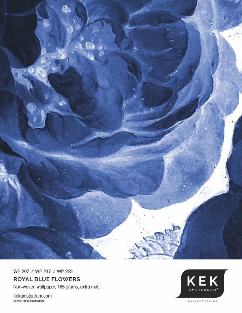 KEK Amsterdam Royal Blue Flowers Behangcirkel CK-001 ø190cm 5 KEK Amsterdam Royal Blue Flowers Behangcirkel CK-001 ø190cm - Afbeelding 3