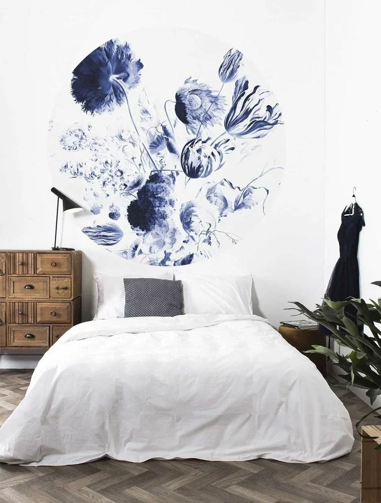 KEK Amsterdam Royal Blue Flowers Behangcirkel CK-002 - ø190cm 4 KEK Amsterdam Royal Blue Flowers Behangcirkel CK-002 - ø190cm - Afbeelding 2