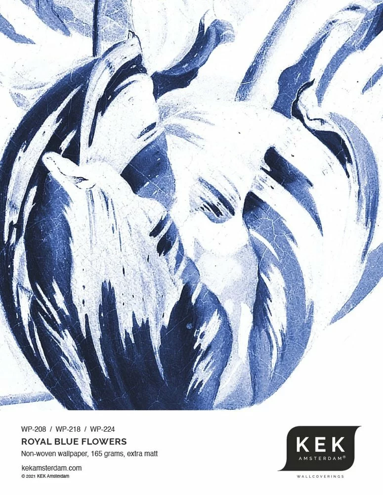 KEK Amsterdam Royal Blue Flowers Behangcirkel CK-002 - ø190cm 5 KEK Amsterdam Royal Blue Flowers Behangcirkel CK-002 - ø190cm - Afbeelding 3