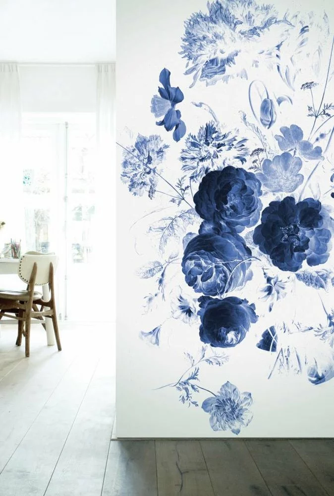 KEK Amsterdam Royal Blue Flowers I Bloemen Behang 4 KEK Amsterdam Royal Blue Flowers I Bloemen Behang - Afbeelding 2
