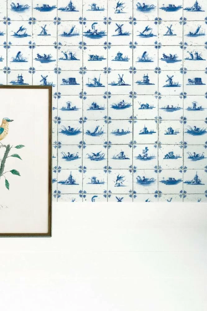 KEK Amsterdam Royal Blue Tiles Behang 4 KEK Amsterdam Royal Blue Tiles Behang - Afbeelding 2