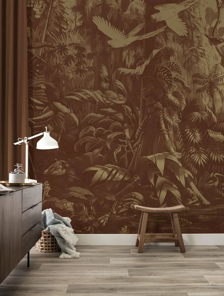 KEK Amsterdam Tropical Landscapes Goud Behang MW-062 - 300x280cm 4 KEK Amsterdam Tropical Landscapes Goud Behang MW-062 - 300x280cm - Afbeelding 2